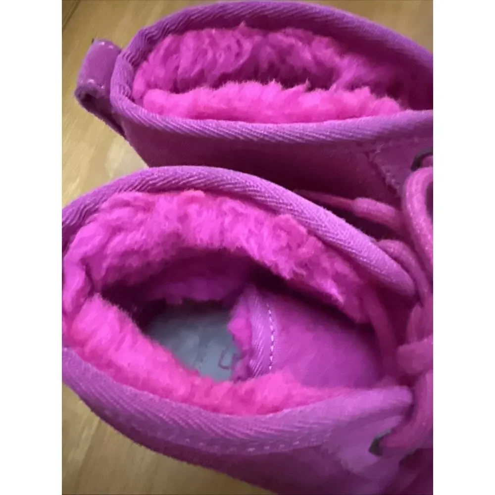 UGG Neumel II Hot Pink Suede Lace Up Big Kids Boots Youth Size 2 School Outdoor